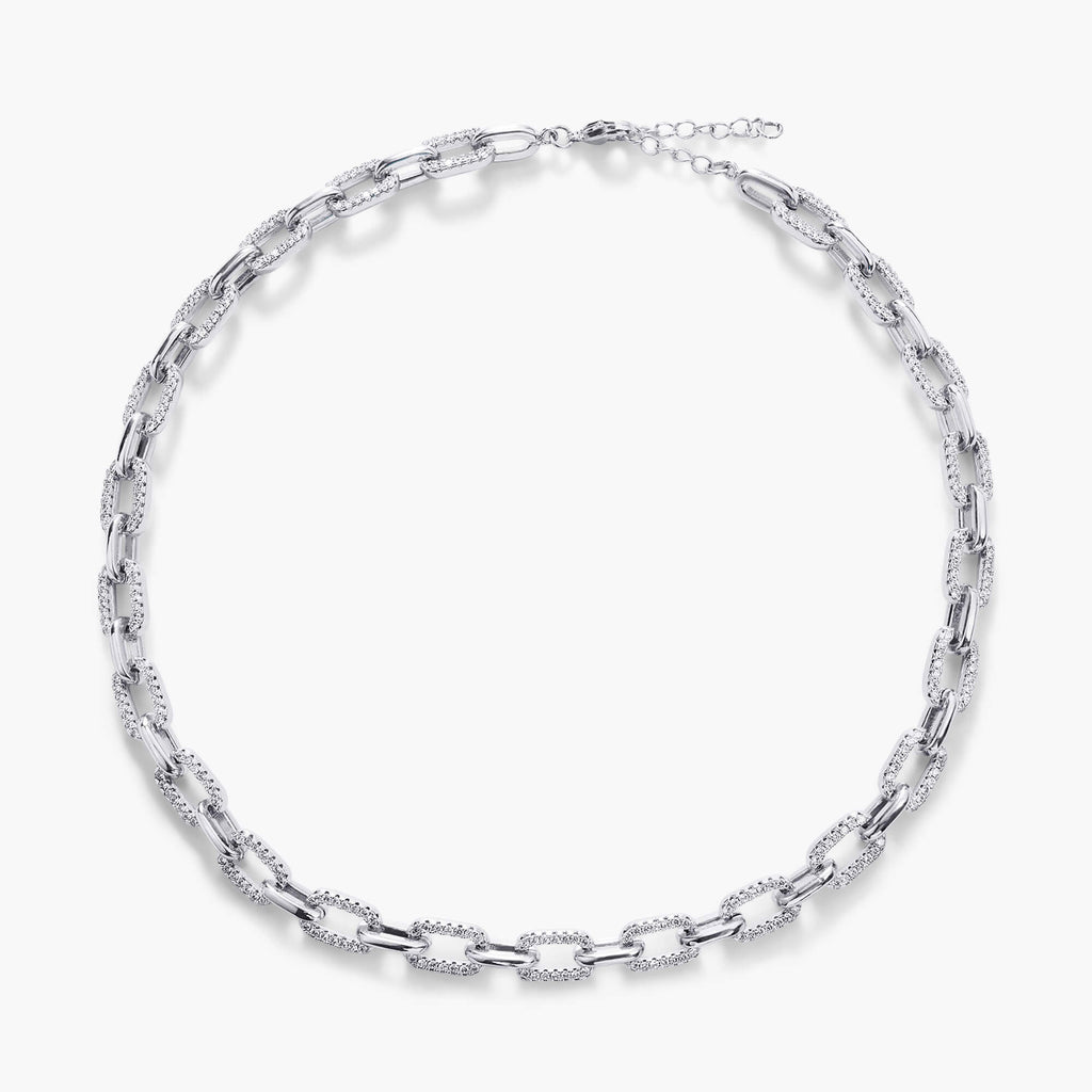 Half pavé chain link choker