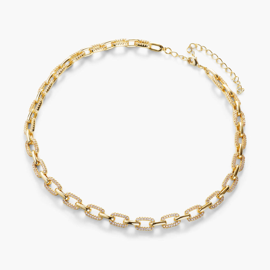 Half pavé chain link choker