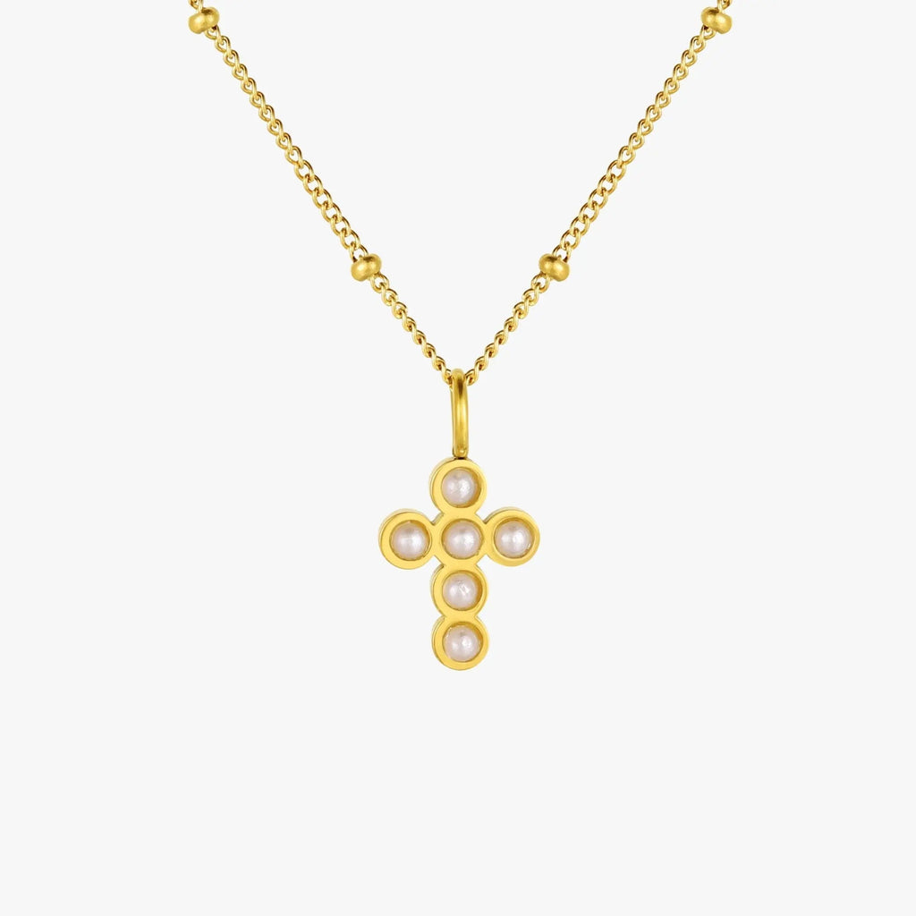 Pearl cross necklace