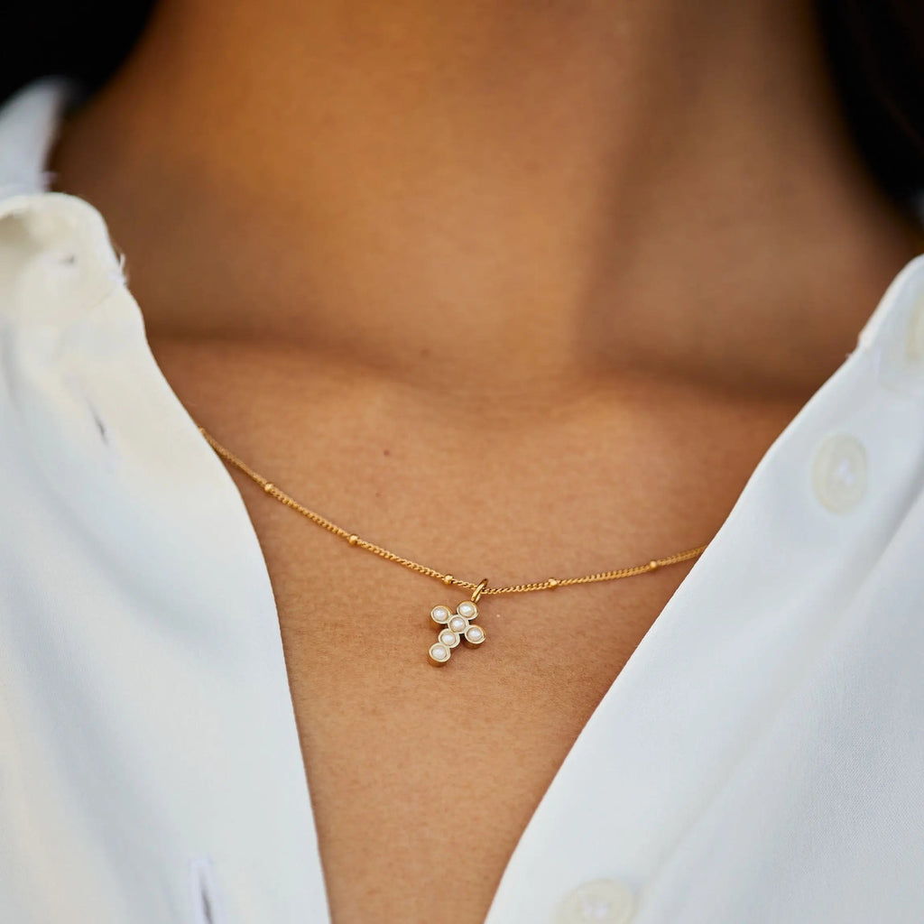 Pearl cross necklace