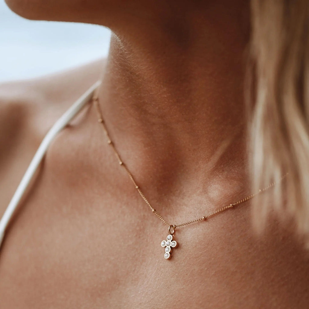 Pearl cross necklace